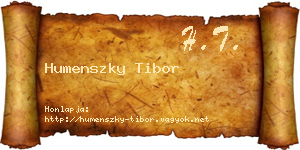 Humenszky Tibor névjegykártya
