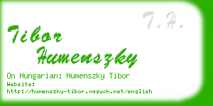 tibor humenszky business card